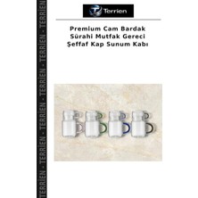Terrien Premium Cam Bardak Sürahi Mutfak Gereci Şeffaf Kap Sunum Kabı
