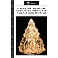 Terrien Premium Oda Lambası Işıklı Figür Kutlama Aksesuarı Noel Ağacı LED Lamba 12'li Paket