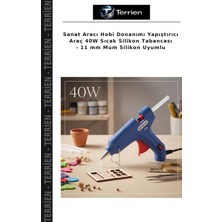 Terrien Sanat Aracı Hobi Donanımı Yapıştırıcı Araç 40W Sıcak Silikon Tabancası - 11 mm Mum Silikon Uyumlu