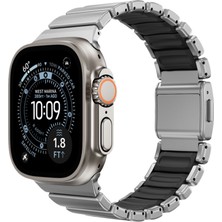 Keephone Apple Watch Ultra 49MM Titanyum Metal Magband Premium Kordon - Titan Gri Siyah
