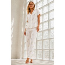 Kadın Genç Loose Ipliği Boyalı Çok Renkli Pijama Takımı