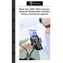 Terrien Özel Seri 360° Dikiz Aynası Bisiklet Motosiklet Telefon Tutucu Kullanışlı Aparat