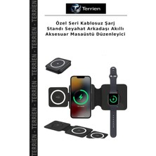 Terrien Özel Seri Kablosuz Şarj Standı Seyahat Arkadaşı Akıllı Aksesuar Masaüstü Düzenleyici