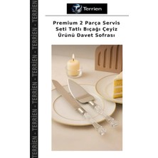 Terrien Premium 2 Parça Servis Seti Tatlı Bıçağı Çeyiz Ürünü Davet Sofrası
