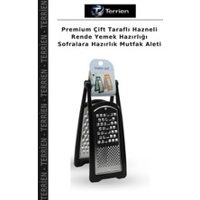 Terrien Premium Çift Taraflı Hazneli Rende Yemek Hazırlığı Sofralara Hazırlık Mutfak Aleti