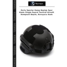 Terrien Zorlu Sporlar Kamp Başlığı Spor Kaskı Single Sword Tactical Airsoft Kompozit Başlık, Koruyucu Kask