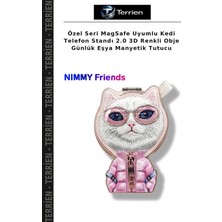 Terrien Özel Seri Magsafe Uyumlu Kedi Telefon Standı 2.0 3D Renkli Obje Günlük Eşya Manyetik Tutucu