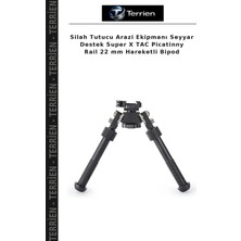 Terrien Silah Tutucu Arazi Ekipmanı Seyyar Destek Super x Tac Picatinny Rail 22 mm Hareketli Bipod