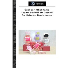 Terrien Özel Seri Okul Kamp Yaşam Sevimli 3D Desenli Su Matarası Bpa Içermez