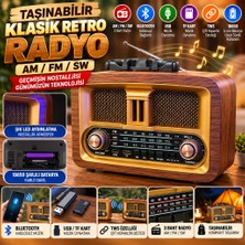 Sepetopia Taşınabilir Klasik Am/fm/sw Retro Ev Radyo USB ile Şarj Olabilen Retro Radyo