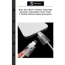Terrien Özel Seri Akıllı Telefon Teknoloji Severler Taşınabilir Ürün Type C Şeffaf Silikon Kablo Koruyucu