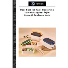 Terrien Özel Seri Iki Katlı Beslenme Yolculuk Eşyası Öğle Yemeği Saklama Kabı