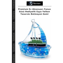 Terrien Premium Ev Aksesuarı Fanus Süsü Hediyelik Eşya Yelken Tasarımı Batmayan Gemi