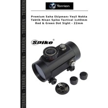 Terrien Premium Saha Ekipmanı Yeşil Nokta Taktik Nisan Spike Tactical 1X40MM Red & Green Dot Sight - 22MM