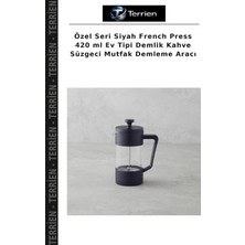 Terrien Özel Seri Siyah French Press 420 ml Ev Tipi Demlik Kahve Süzgeci Mutfak Demleme Aracı
