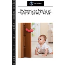 Terrien Oda Koruma Sessiz Ortam Güvenli Alan Parmak Sıkışması Önleyici Kapı Çarpma Önleyici Stoper 4'lü Set