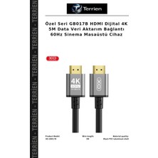 Terrien Özel Seri GB017B HDMI Dijital 4K 5m Data Veri Aktarım Bağlantı 60Hz Sinema Masaüstü Cihaz