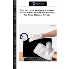 Terrien Özel Seri Ofis Temizliği Ev Gereci Pratik Gereç Mikrofiber Temizlik Toz Alma Eldiveni 10 Adet