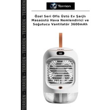 Terrien Özel Seri Ofis Üstü Ev Şarjlı Masaüstü Hava Nemlendirici ve Soğutucu Vantilatör 3600MAH