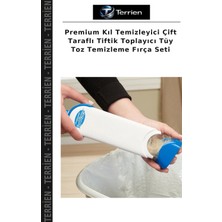 Terrien Premium Kıl Temizleyici Çift Taraflı Tiftik Toplayıcı Tüy Toz Temizleme Fırça Seti