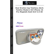 Terrien Özel Üretim Cep Telefonu Akıllı Telefon Modern Stil iPhone 16 Pro Magsafe Kedi Kılıf 2.0 3D