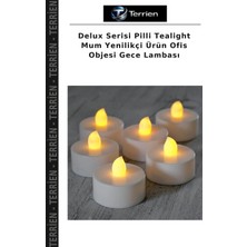 Terrien Delux Serisi Pilli Tealight Mum Yenilikçi Ürün Ofis Objesi Gece Lambası