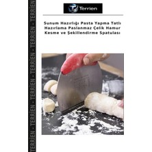 Terrien Sunum Hazırlığı Pasta Yapma Tatlı Hazırlama Paslanmaz Çelik Hamur Kesme ve Şekillendirme Spatulası