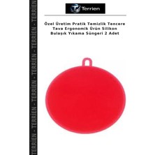 Terrien Özel Üretim Pratik Temizlik Tencere Tava Ergonomik Ürün Silikon Bulaşık Yıkama Süngeri 2 Adet