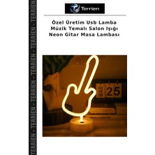 Terrien Özel Üretim USB Lamba Müzik Temalı Salon Işığı Neon Gitar Masa Lambası