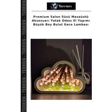 Terrien Premium Salon Süsü Masaüstü Aksesuarı Yatak Odası El Yapımı Büyük Boy Bulut Gece Lambası