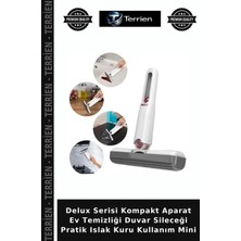Terrien Delux Serisi Kompakt Aparat Ev Temizliği Duvar Sileceği Pratik Islak Kuru Kullanım Mini
