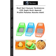 Terrien Özel Seri Sunum Yardımcısı Çift Saplı Hızlı Aparat Pratik Patates Kesme Aleti