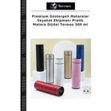 Terrien Premium Göstergeli Mataralar Seyahat Ekipmanı Pratik Matara Dijital Termos 500 ml