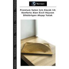 Terrien Premium Salon Için Küçük Irk Konforlu Alan Evcil Hayvan Dikdörtgen Ahşap Yatak