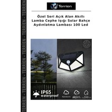 Terrien Özel Seri Açık Alan Akıllı Lamba Cephe Işığı Solar Bahçe Aydınlatma Lambası 100 LED