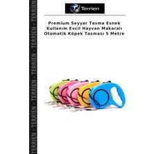 Terrien Premium Seyyar Tasma Esnek Kullanım Evcil Hayvan Makaralı Otomatik Köpek Tasması 5 Metre
