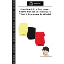 Terrien Premium Likra Bez Havuz Yüzme Bonesi Saç Koruyucu Yüzücü Donanımı Su Giysisi