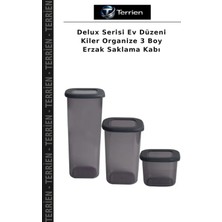 Terrien Delux Serisi Ev Düzeni Kiler Organize 3 Boy Erzak Saklama Kabı