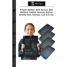 Terrien Pratik Defter Ofis Gereci Not Defteri Tablet Hassas Dijital Grafik Yazı Tahtası LCD 8.5 Inc