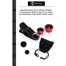 Terrien Görüntüleme Aracı Detay Odaklı Profesyonel Makro Geniş Açı Üçlü Set Mandallı Taşınabilir Balık Gözü