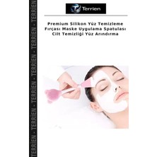 Terrien Premium Silikon Yüz Temizleme Fırçası Maske Uygulama Spatulası Cilt Temizliği Yüz Arındırma