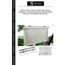 Terrien Delux Serisi Araç Içi Koruma Sürüş Aksesuarı Seyahat Konforu Otogüneşlik Makaralı Otomatik 58X125CM