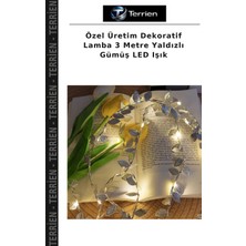 Terrien Özel Üretim Dekoratif Lamba 3 Metre Yaldızlı Gümüş LED Işık