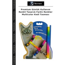 Terrien Premium Günlük Kullanım Renkli Tasarım Farklı Renkler Multicolor Kedi Tasması