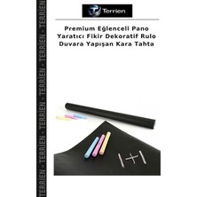 Terrien Premium Eğlenceli Pano Yaratıcı Fikir Dekoratif Rulo Duvara Yapışan Kara Tahta