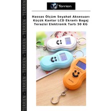 Terrien Hassas Ölçüm Seyahat Aksesuarı Küçük Kantar LCD Ekranlı Bagaj Terazisi Elektronik Tartı 50 kg