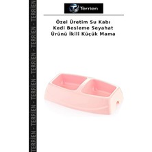 Terrien Özel Üretim Su Kabı Kedi Besleme Seyahat Ürünü Ikili Küçük Mama