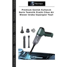 Terrien Premium Günlük Kullanım Derin Temizlik Pratik Cihaz Air Blower Araba Süpürgesi Yeşil