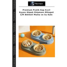Terrien Premium Pratik Kap Evcil Eşyası Köpek Ekipmanı Mikopet Çift Bölmeli Mama ve Su Kabı