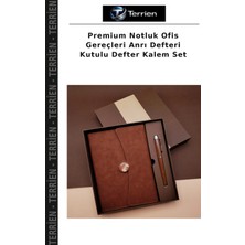 Terrien Premium Notluk Ofis Gereçleri Anrı Defteri Kutulu Defter Kalem Set